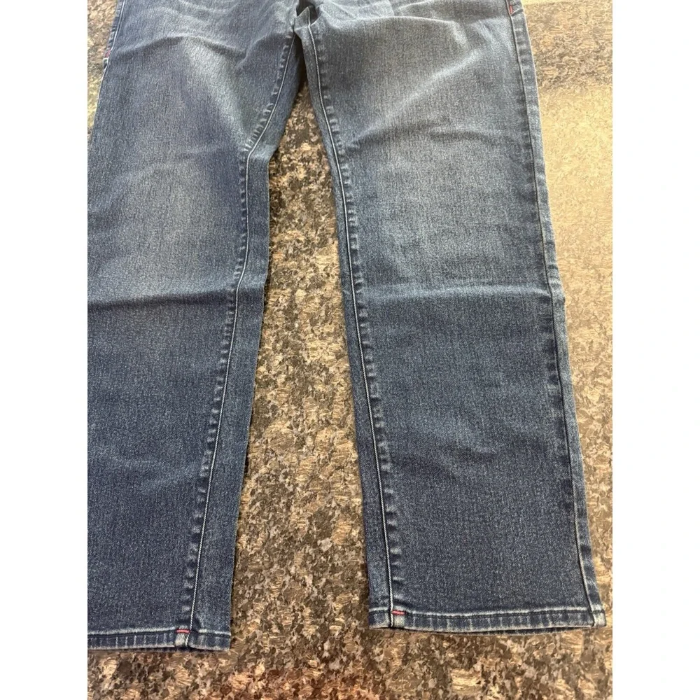 True Religion Geno Relaxed Slim Flap Jeans Men's 36x32 Autumn‎ Wash Blue NWT Red